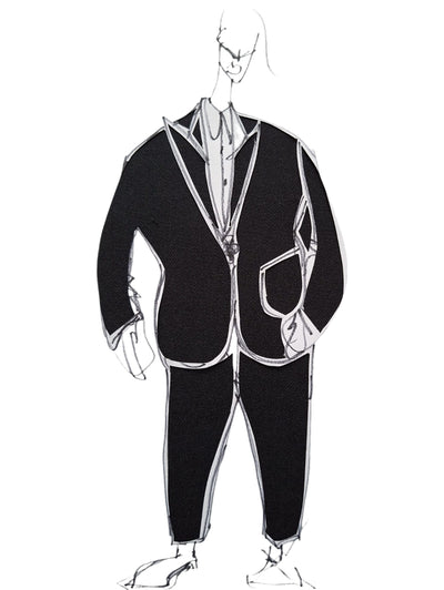 WOOL TWILL - LIGHT black